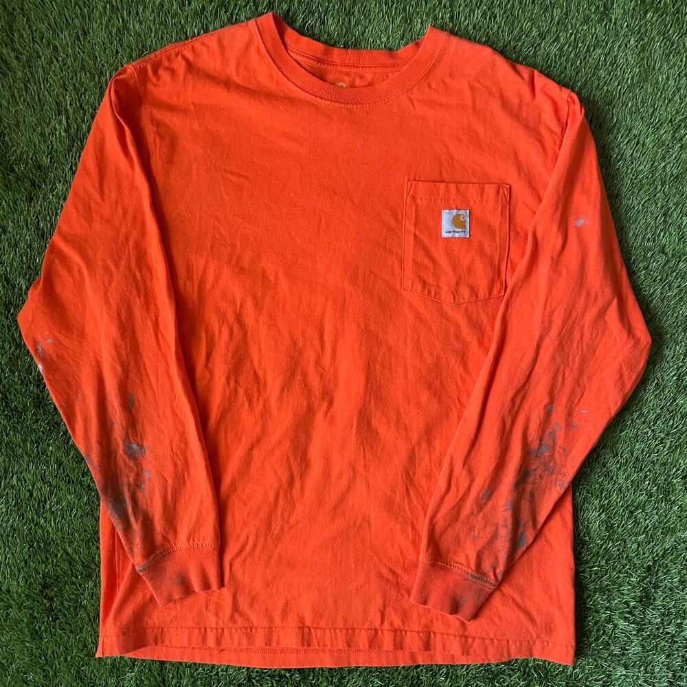 Vintage Orange Carhartt L/S Pocket Tee